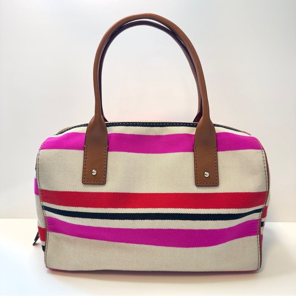 🌺 Kate Spade New York Oak Island Kaleigh Satchel Bag – Striped Canvas - Picture 3 of 10